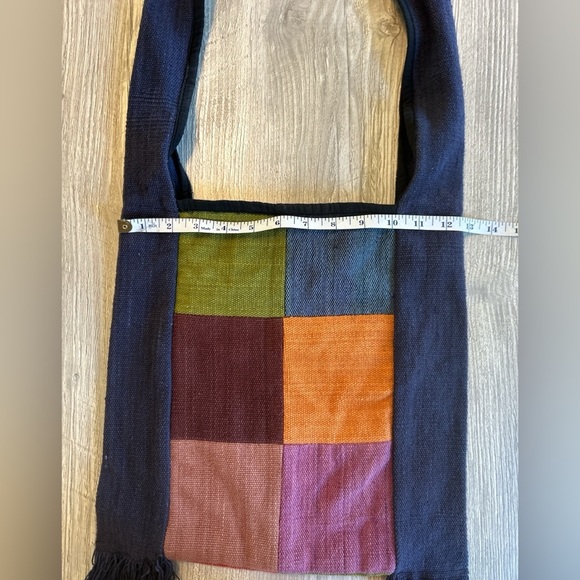 Bohemian Purse Multicolored Zippered Made In Nepal By Avatar 100% Cotton Pocket. - Picture 8 of 10